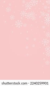 Golden Snowfall Vector Pink Background. Abstract Snow Wallpaper. Gold Winter Backdrop. Christmas Snowflake Banner.