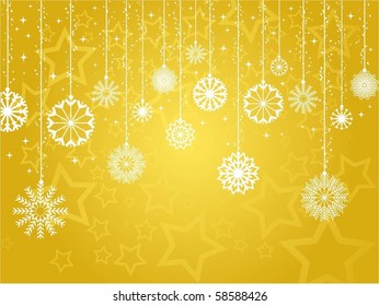 Fondo dorado de copo de nieve