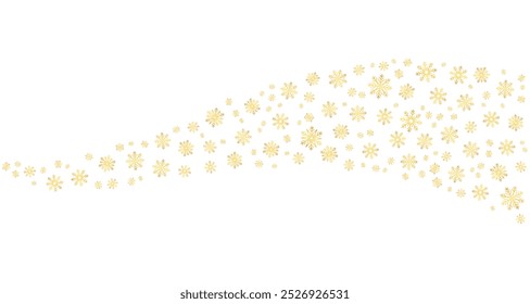 Fondo de copo de nieve dorado. Vector de elemento de Navidad
