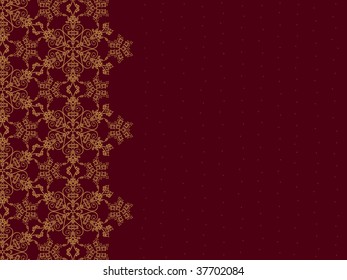 Golden snowflake border