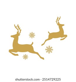 Golden snowflake Christmas decoration deer
