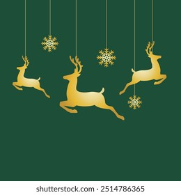 Golden snowflake Christmas decoration deer pendant