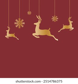Golden snowflake Christmas decoration deer pendant