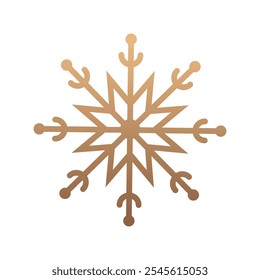 Un diseño de copo de nieve dorado ideal para decorar Anuncios de Navidades, tarjetas de felicitación y material promocional. Ilustración vectorial. 