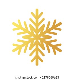 Copo de nieve dorado. Icono de un copo de nieve hecho de una lámina de oro