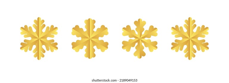 Goldener Schneeflocken. Symbol einer Schneeflocke aus einer goldenen Folie.