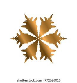 golden snowflake on white background