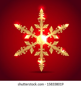 Golden snowflake - vector illustration