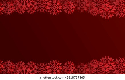 Golden snowflake vector pattern on deep red background with snowflake christmas background decoration seasonal glistening celebration greeting invitation december metallic abstract, Merry Christmas lettering with golden glitter wave and sparkles on red background. Festive holiday design for greeting cards, invitations, posters, banners, and winter celebration, Snowfall overlay christmas. Subtle flying snow flakes and stars on christmas red background. Festive snowfall overlay. Wide vector illustration.