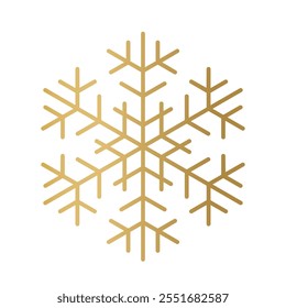 golden snowflake, winter, christmas, New Year's Eve decoration element - vector illustration