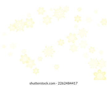 Golden snowflakes. Christmas or New Year golden snowflake decoration garland on white background.  Vector illustration.