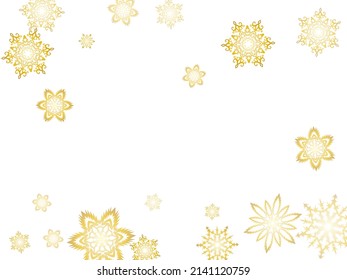 Golden snowflakes. Luxurious festive background for your Christmas and New Year Design of banners, cards, posters, wallpapers. Vector illustration.