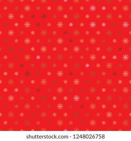 golden snowflakes seamless pattern on red background. winter vector illustration easy to edit and customize. falling snow ornament. eps 10