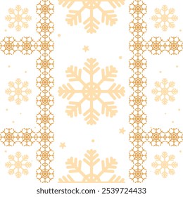 Golden Snowflakes Seamless Pattern, texture clothing scarf decoration. for Christmas and New Year