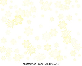 Golden snowflakes. Shiny Christmas and New Year frame for gift certificate, ads, banners, flyers.  Vector illustration.