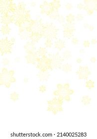 Golden snowflakes. Shiny Christmas and New Year frame for gift certificate, ads, banners, flyers.  Winter frost print. Festive frame.
