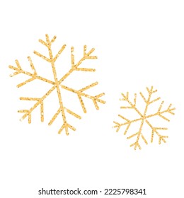 Goldene Schneeflocken mit Funkeln. Vektor goldene Schneeflocken mit Funkeln. Golden funkelt auf einer Schneeflocke.