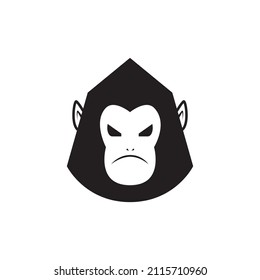 Golden snub-nosed monkey face black logo design, vector graphic symbol icon illustration
