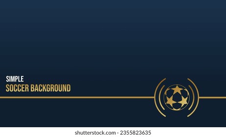 Golden soccer ball with blue background