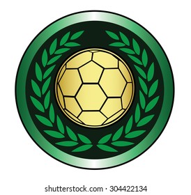 Golden soccer ball icon