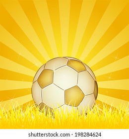 golden soccer ball, vector