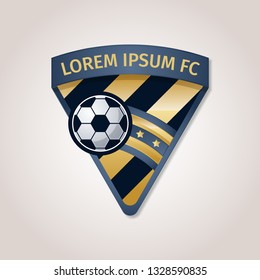 Golden soccer or football badge with black and gold star combination.