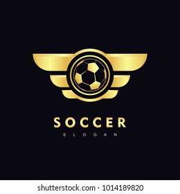 Golden Soccer Team Logo, Winner champion Design