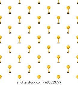 Golden soccer trophy cup pattern