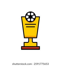 Golden Soccer Trophy Icon with Ball, Symbolizing Victory, Achievement, and Championship Success