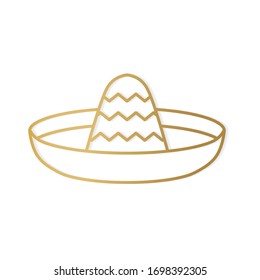 golden sombrero hat icon- vector illustration