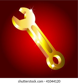 Golden spanner icon