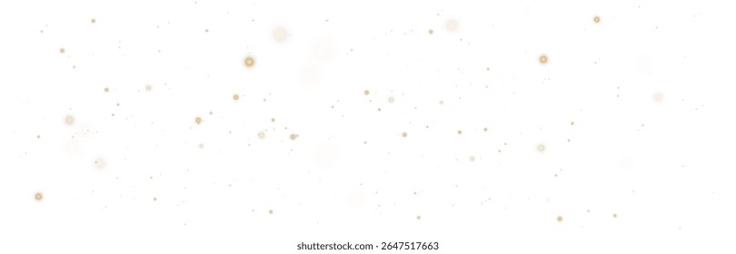 Golden Sparkle Bokeh PNG. Flickering Dust Light with Motion Particles, Glowing Stars and Festive Confetti Effect for Holiday, Christmas or Celebration Design Projects