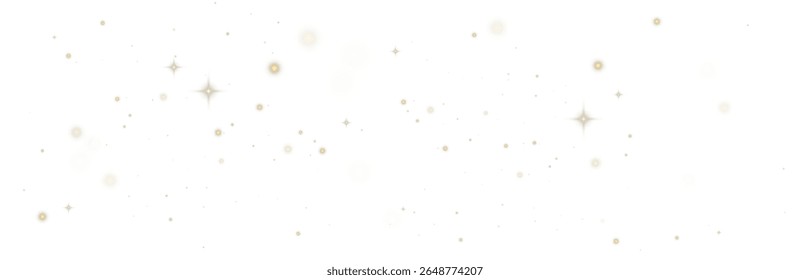 Golden Sparkle Bokeh PNG. Flickering Dust Light with Motion Particles, Glowing Stars and Festive Confetti Effect for Holiday, Christmas or Celebration Design Projects