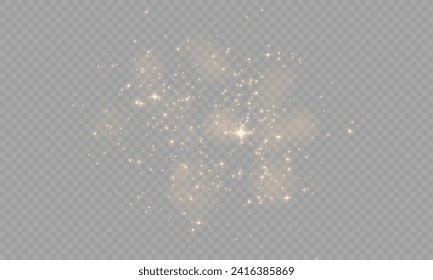 Golden sparkle: Christmas celebration bokeh light background PNG. Light up your festivities with a yellow glowing dust ensemble with flickering glow, confetti bokeh lights and dynamic particle movemen