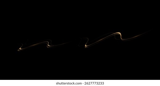 Golden Sparkle Dust Trail with Magic Wind Effect – Shiny Gold Comet Stream, Glowing Star Particles, Festive Vector Glitter Isolated on Transparent Background, Perfect for Holiday Design