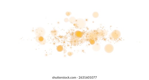 Golden Sparkle Light Effect PNG Transparent Glowing Bokeh Dust Overlay for Magic or Celebration Design