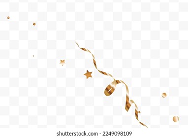 Golden Sparkle Paper Vector White Transparent Background. Happy Splash Card. Gold Circle Christmas Illustration. Confetti Bright Design.