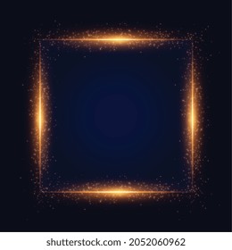 golden sparkle square frame background