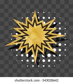 Golden sparkle star comic text bubble sound effects. Vector glitter icon speech phrase, cartoon label tag expression, sounds illustration. Comics book balloon