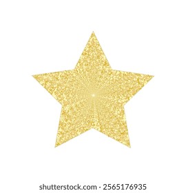 Golden Sparkle star isolated on white background.