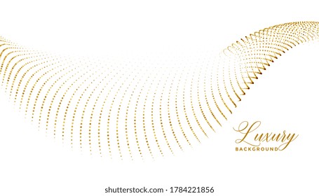 golden sparkle wave particles on white background