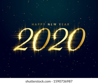 golden sparkles 2020 happy new year background design