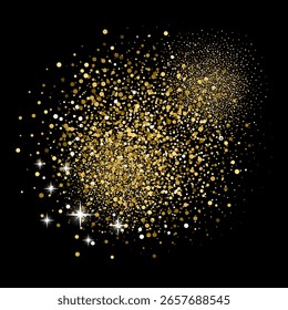 Golden sparkles background. Golden glitter vector background. 