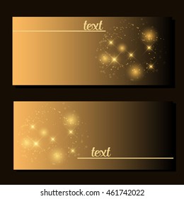 Golden sparkles banner set. background, premium concept vector