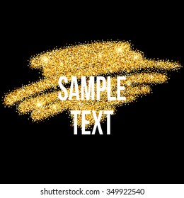 Golden sparkles brushstroke background. Vector illustration EPS10