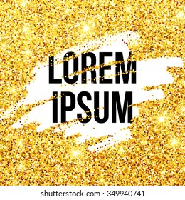 Golden sparkles brushstroke background. Vector illustration EPS10