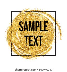 Golden sparkles brushstroke backround. Vector illustration EPS10
