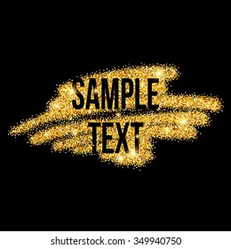 Golden sparkles brushstroke backround. Vector illustration EPS10