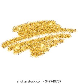 Golden sparkles brushstroke backround. Vector illustration EPS10