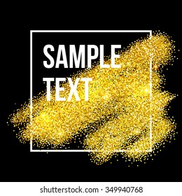 Golden sparkles brushstroke backround. Vector illustration EPS10